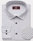 Koszula Męska Elegancka Biała we Wzorki Slim Fit 4Q4 Men's Wear