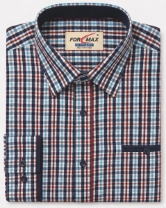 Koszula Męska Casual Granatowa w Kratę Regular Formax L339