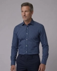 Koszula Męska Elegancka Granatowa we Wzorki Duże rozmiary Classo