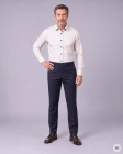 Koszula Męska Elegancka Biała we Wzorki Duże rozmiary Classo