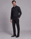 Koszula Męska Elegancka Gładka Czarna Slim Fit Viadi Polo