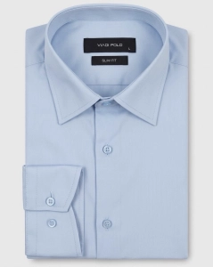 Koszula Męska Elegancka Gładka Niebieska Slim Fit Viadi Polo L409