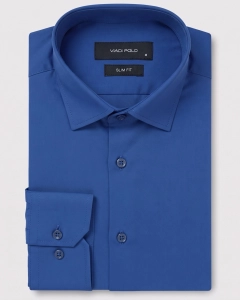 Koszula Męska Elegancka Gładka Chabrowa Slim Fit Viadi Polo L410