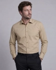 Koszula Męska Elegancka Gładka Beżowa Slim Fit Viadi Polo