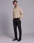 Koszula Męska Elegancka Gładka Beżowa Slim Fit Viadi Polo