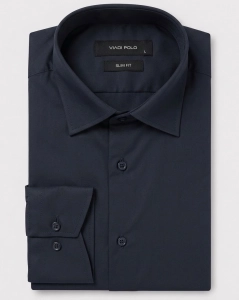 Koszula Męska Elegancka Gładka Grafitowa Slim Fit Viadi Polo L417