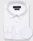 Koszula Męska Elegancka Biała we Wzorki Slim Fit Viadi Polo