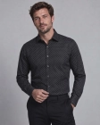 Koszula Męska Elegancka Czarna we Wzorki Slim Fit Viadi Polo