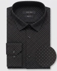 Koszula Męska Elegancka Czarna we Wzorki Slim Fit Viadi Polo