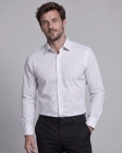 Koszula Męska Elegancka Biała we Wzorki Slim Fit Viadi Polo