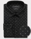 Koszula Męska Elegancka Czarna w Wzorki Slim Fit Viadi Polo