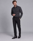 Koszula Męska Elegancka Czarna w Paski Slim Fit Viadi Polo
