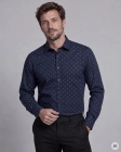 Koszula Męska Elegancka Granatowa we Wzorki Regular Viadi Polo