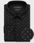 Koszula Męska Elegancka Czarna we Wzorki Regular Viadi Polo