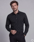 Koszula Męska Elegancka Czarna we Wzorki Regular Viadi Polo