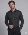 Koszula Męska Elegancka Czarna we Wzorki Regular Viadi Polo