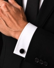 Eleganckie Męskie Spinki do Mankietów Koszuli Czarne