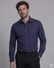 Koszula Męska Elegancka Granatowa we Wzorki Regular Viadi Polo
