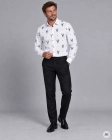 Koszula Męska Elegancka na Święta Biała z Motywem Świątecznym