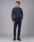 Koszula Męska Elegancka Granatowa we Wzorki Regular Viadi Polo