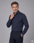 Koszula Męska Elegancka Granatowa we Wzorki Regular Viadi Polo
