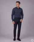 Koszula Męska Elegancka Granatowa we Wzorki Regular Viadi Polo