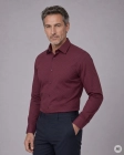 Koszula Męska Elegancka Bordowa we Wzorki Regular Viadi Polo
