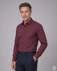 Koszula Męska Elegancka Bordowa we Wzorki Regular Viadi Polo