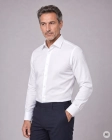 Koszula Męska Elegancka Gładka Biała Slim Fit Viadi Polo