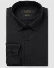 Koszula Męska Elegancka Gładka Czarna Slim Fit Viadi Polo