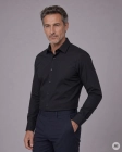 Koszula Męska Elegancka Gładka Czarna Slim Fit Viadi Polo