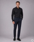 Koszula Męska Elegancka Gładka Czarna Slim Fit Viadi Polo