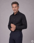 Koszula Męska Elegancka Gładka Czarna Slim Fit Viadi Polo