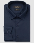 Koszula Męska Elegancka Gładka Granatowa Slim Fit Viadi Polo