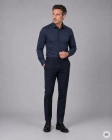 Koszula Męska Elegancka Gładka Granatowa Slim Fit Viadi Polo