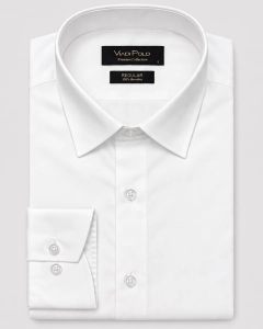Koszula Męska Elegancka Gładka Biała Regular Viadi Polo L447