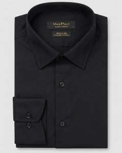 Koszula Męska Elegancka Gładka Czarna Regular Viadi Polo L450