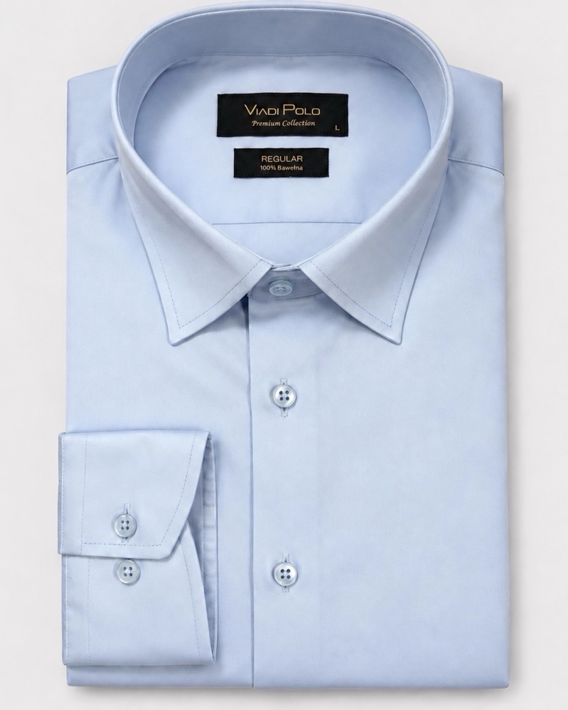 Koszula Męska Elegancka Błękitna Regular Viadi Polo