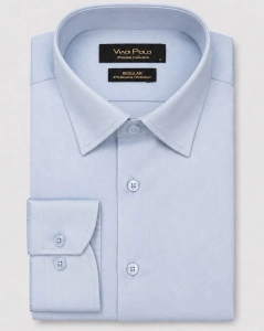 Koszula Męska Elegancka Gładka Błękitna Regular Viadi Polo L452