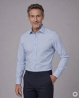 Koszula Męska Elegancka Gładka Niebieska Slim Fit Classo