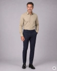 Koszula Męska Elegancka Gładka Beżowa Slim Fit Classo