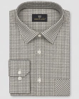Koszula Bawełniana Męska Casual w kroju Slim Fit Beżowa w Kratkę