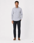 Koszula Bawełniana Męska Elegancka Slim Fit Biała we Wzorki Laviino