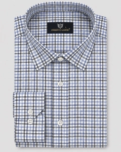 Koszula Bawełniana Męska Casual w kroju Slim Fit Biała w Kratkę L504