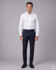 Koszula Męska Elegancka do Garnituru Slim Fit Gładka Biała Laviino